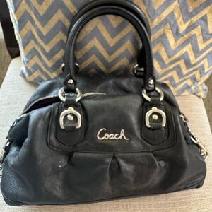Coach Black Leather Satchel